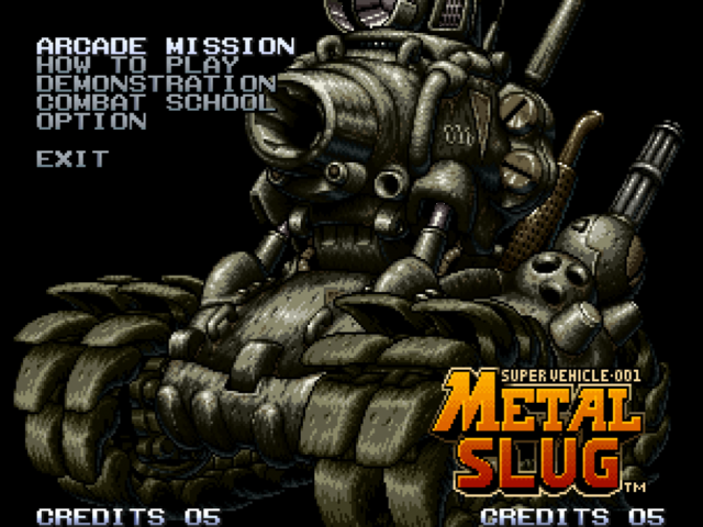 Metal Slug title screen for Neo Geo CD